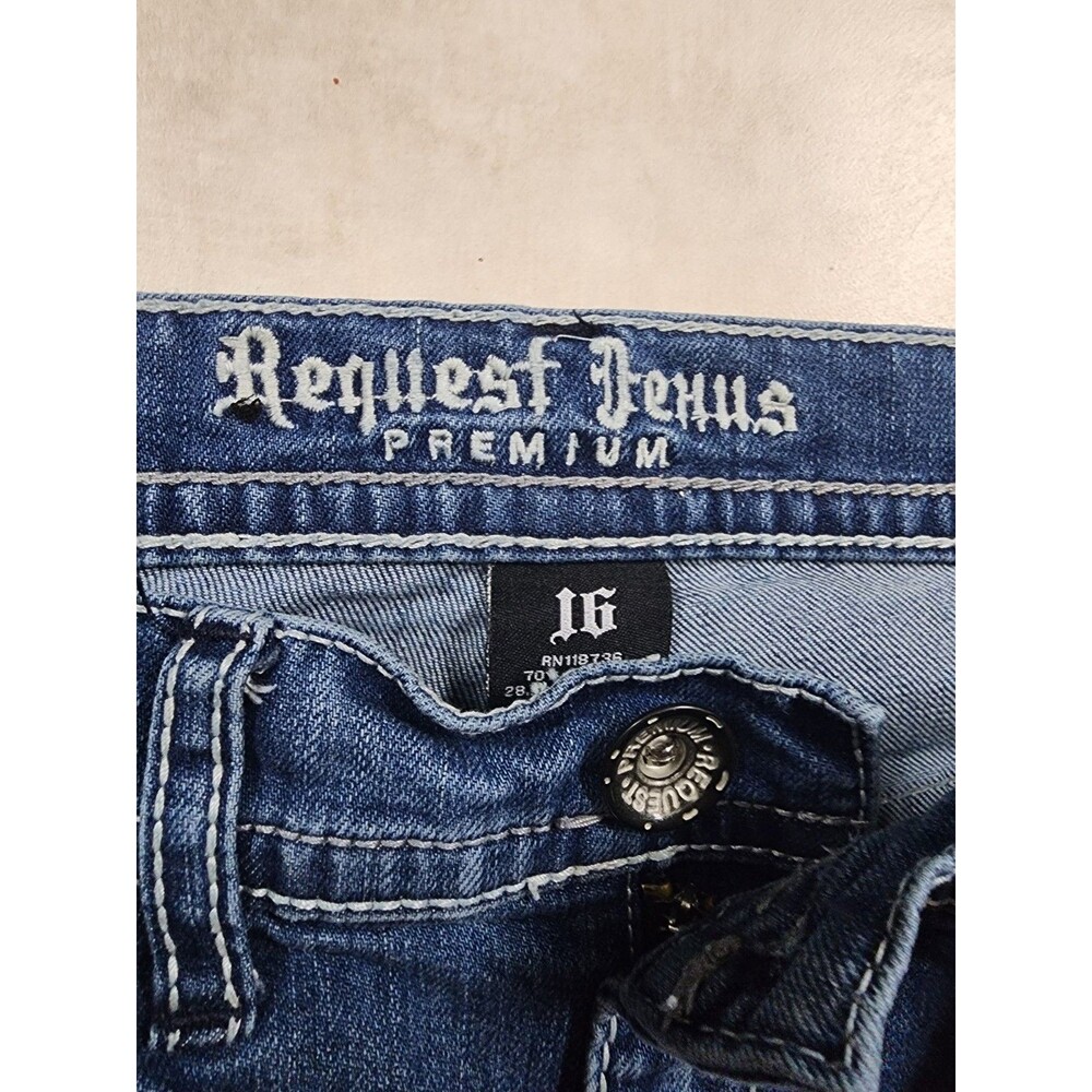 Women’s Request Jeans Premium Sz 16 Denim Blue Medium Wash Straight Regular ———-